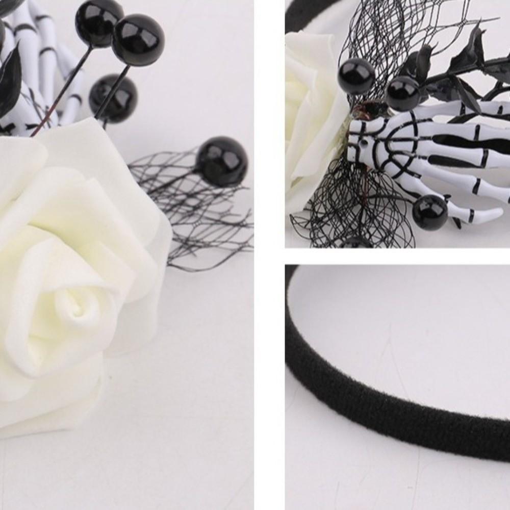 Skull Halloween Headband Bat Halloween Flower Crown Branch Hair Hoop  Costume Party Accessories