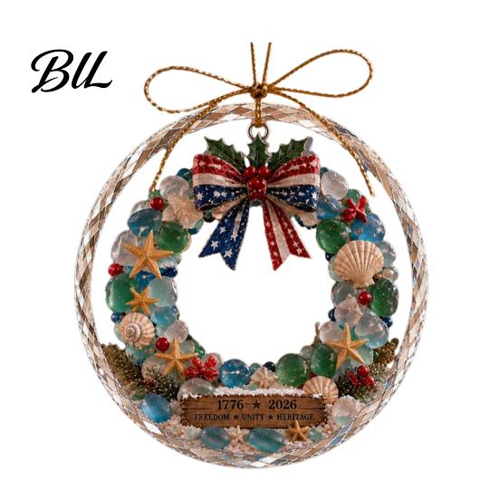 Holiday Party Hanging Ornaments Ocean Themed Christmas Ornaments, Lighthouse/Wreath/Santa Claus/Xmas Tree/Snowman/Deer Festive Decor Supplies