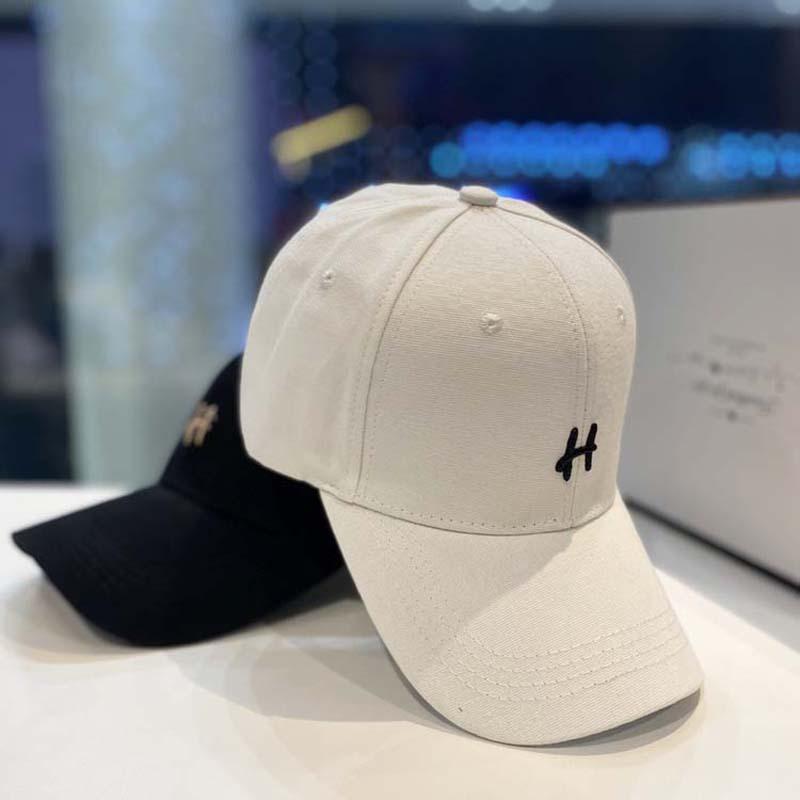 Women's Spring and Autumn Korean Style Casual Versatile Baseball Cap Men's Embroidered H Letter-printed baseball cap for summer sun protection
