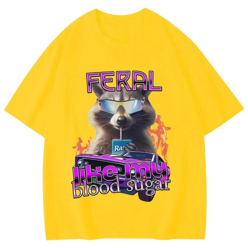 Funny Diabetes Raccoon Meme Graphic T Shirts Women Clothing Fashion Y2k T-shirt Summer Casual T-shirts Summer Streetwear Y2K Top