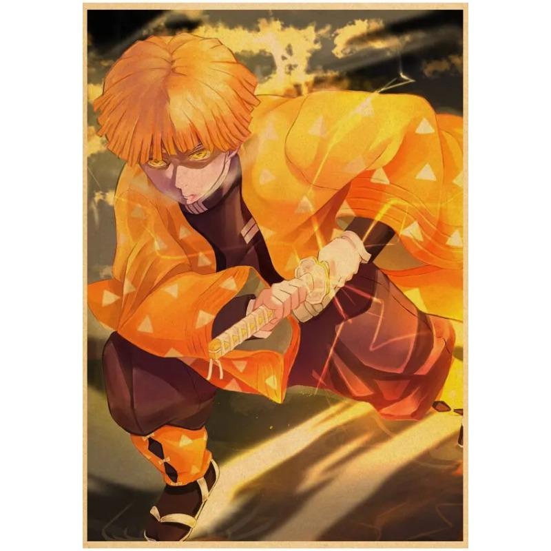 Demon Slayer Zenitsu Agatsuma Anime Wall Poster Vibrant Bedroom Decor for Anime Fans Perfect for Home or Office HighQuality Pri