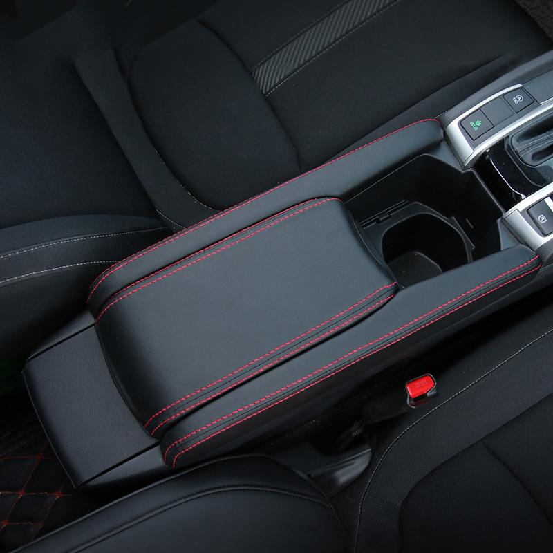 For Honda Civic 10th Gen 2016 2017 2018 Civic X FC Car Center Console Armrest Box Leather Cover Trim Accessories
