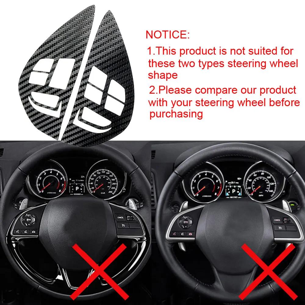 1Pc Car Carbon Fiber Control Button Steering Wheel Switch Interior Sticker for Mitsubishi ASX Lancer Outlander RVR Pajero Sport
