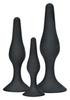 Set of 3 Black Curvy Silicone Plugs