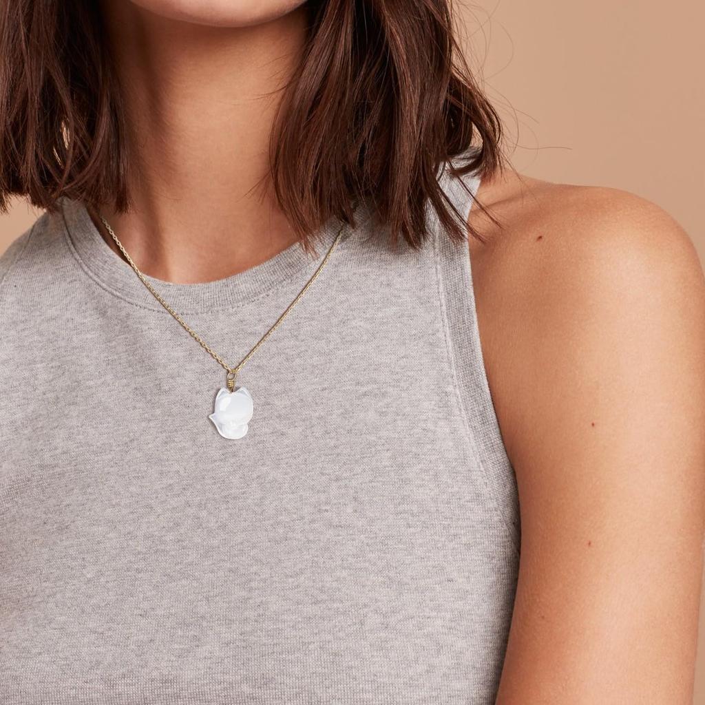 Ожерелье Лиса из белого агата для защиты от зла [Коаи] Женщины,