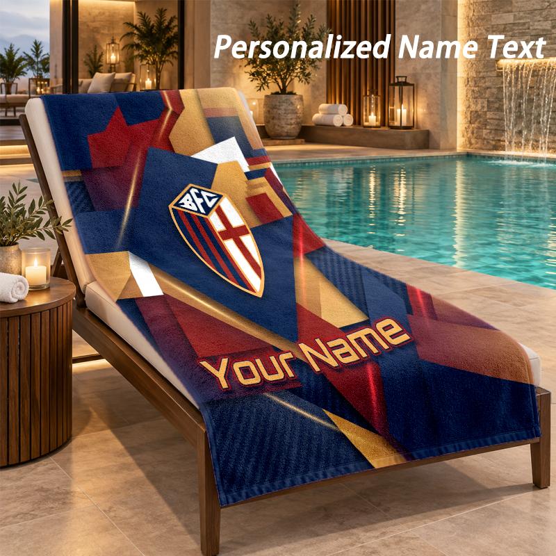 Custom Text Bologna FC Print Beach Towel Large Towel For Home Bathroom Beach