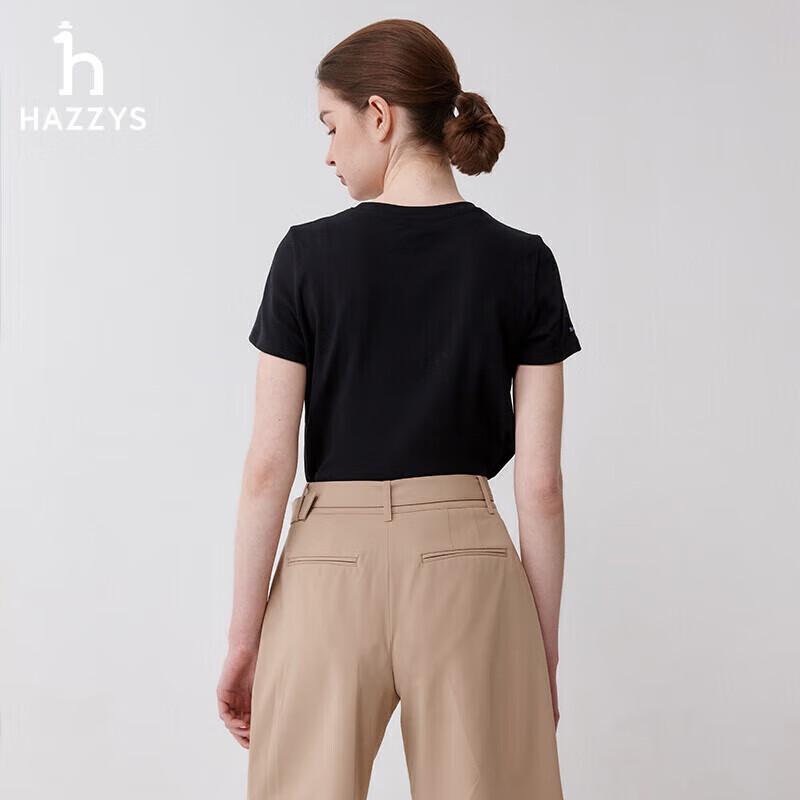 Женская повседневная футболка HAZZYS с вышивкой и круглым вырезом