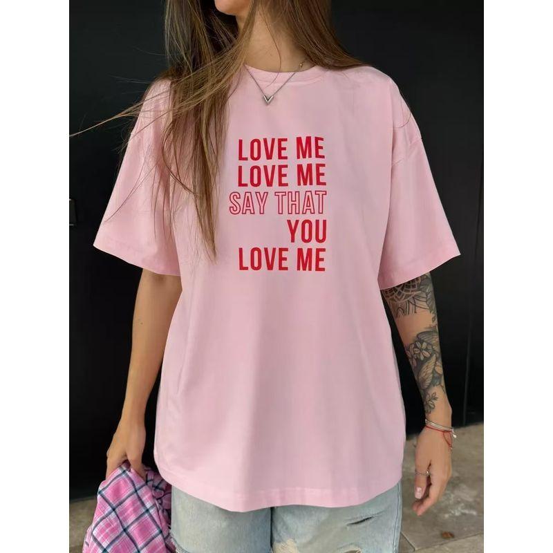 Fashion Wind Fashion Print round Neck Loose Short Sleeves Cotton T-shirt Loose Printed Cotton T-shirt
