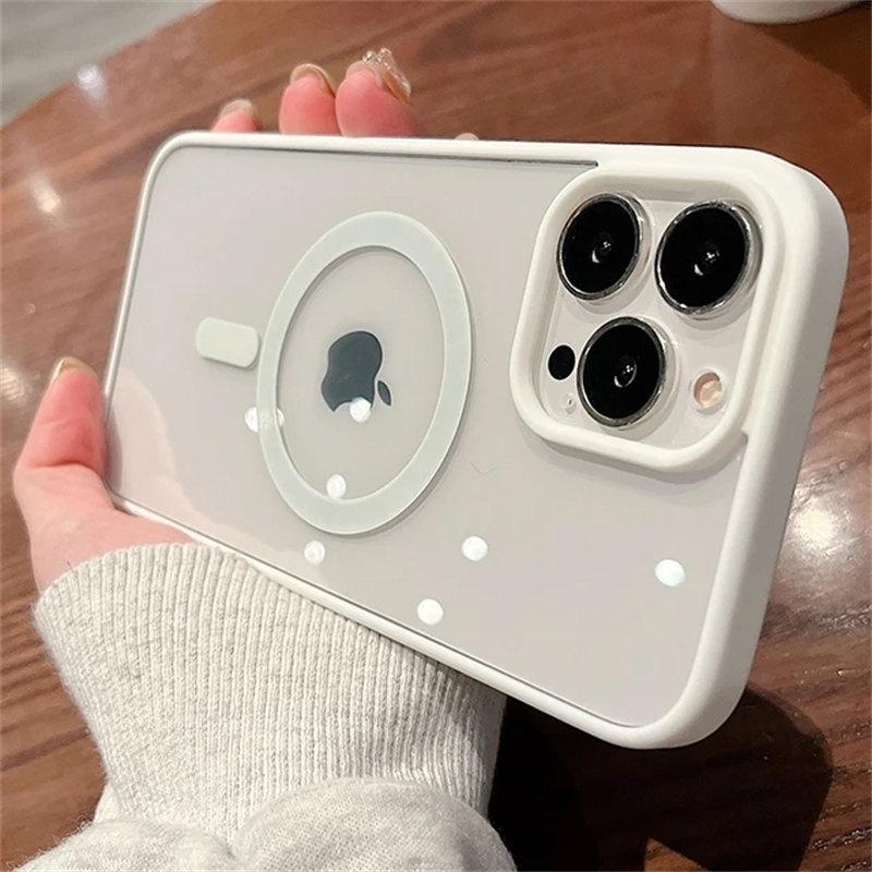 Роскошный матовый полупрозрачный магнитный чехол для телефона Magsafe для iPhone 15 14 13 12 11 Pro Max 14 Plus с магнитным чехлом-бампером