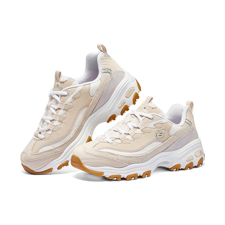 (WMNS) Skechers DLITES 1.0 'White Beige' Women's 896148-NTMT