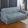 Elastic-Band Fitted Sofa Slipcovers with Ruffle Skirt - Machine Washable Polyester and Spandex Sofa Covers for Armchair, Loveseat, 3-Seater, 4-Seater