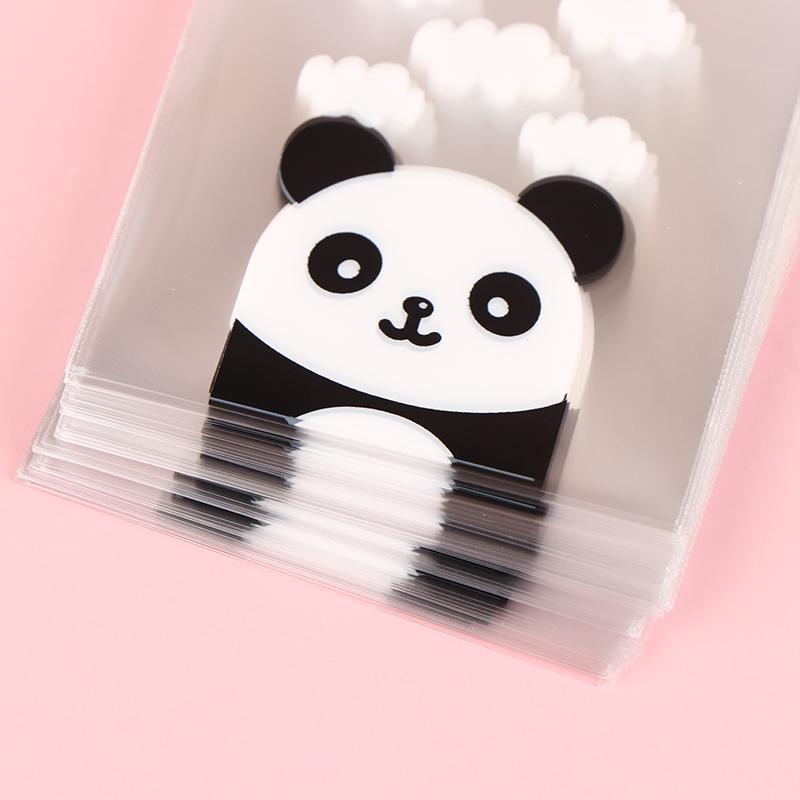 100 шт./упак. самоклеящиеся мешочки для печенья в виде панды, свадебные мешочки для конфет