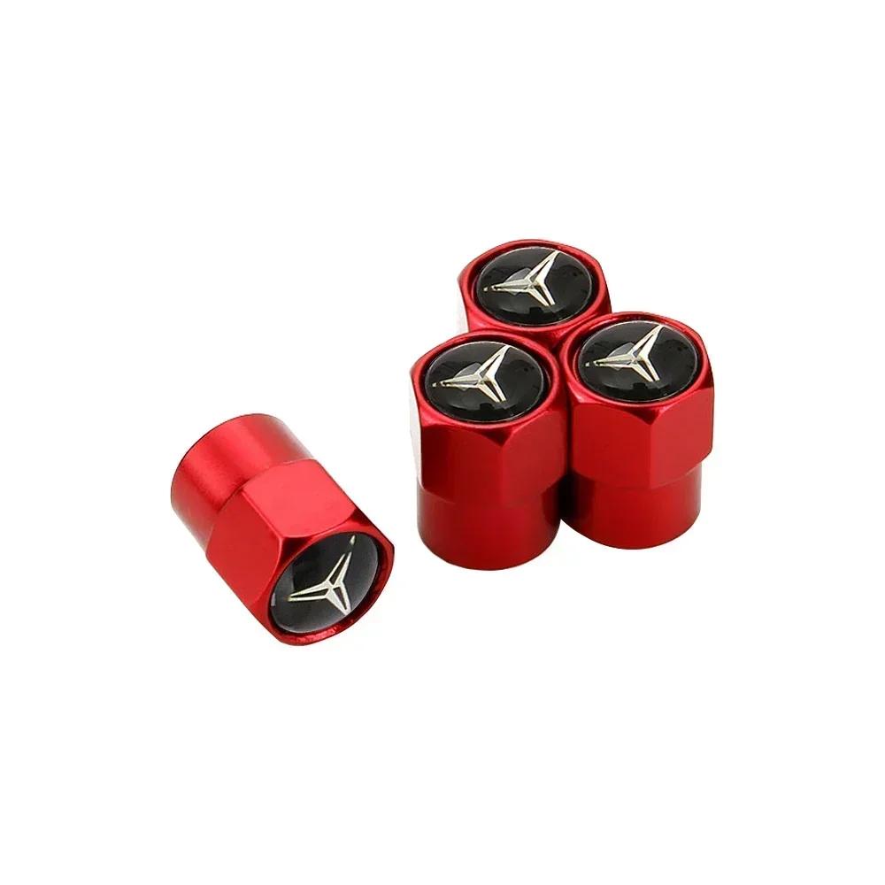 New C200 E200 For Mercedes Benz 4Pcs Car Wheel Valve Caps Tire Tyre Stem Air Cover Metal Emblem Accessories For Mercedes Benz G