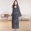 Женское платье Zhu Zhu Style в стиле французского ретро из шифона с цветочным принтом, с длинным рукавом - Осенний holiday, приталенное