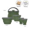 Silicone Folding Kettle, Camping Boiling Water Pot, Leak Proof Tea Coffee Cup and Mug, Heat Resistant Tableware for Outdoor