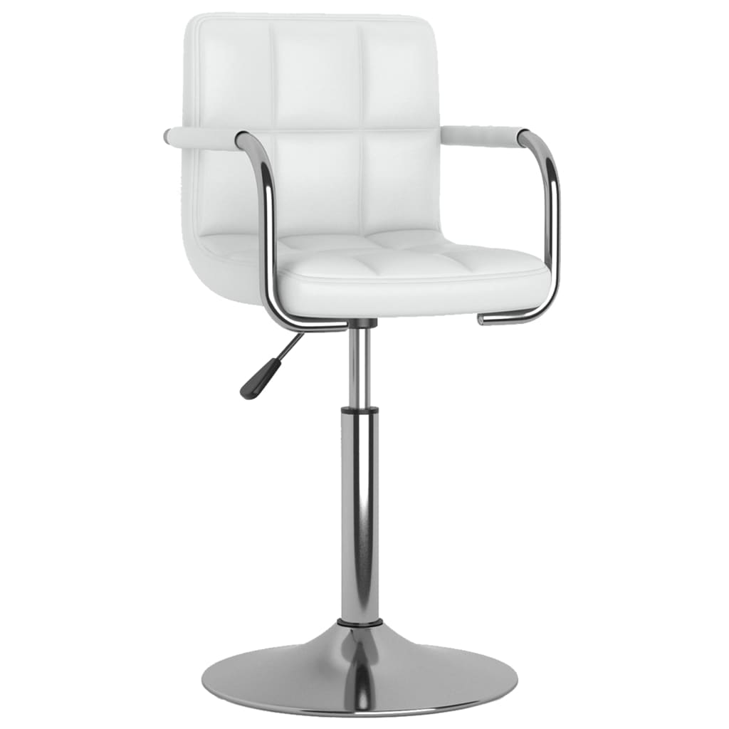 Bar Stool White Faux Leather