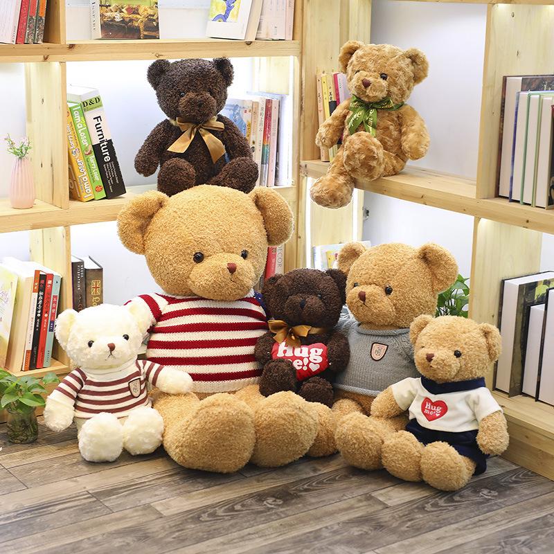 Teddy Bear Sweater Hug Plush Doll for Girls - Valentine's Day or Birthday Gift