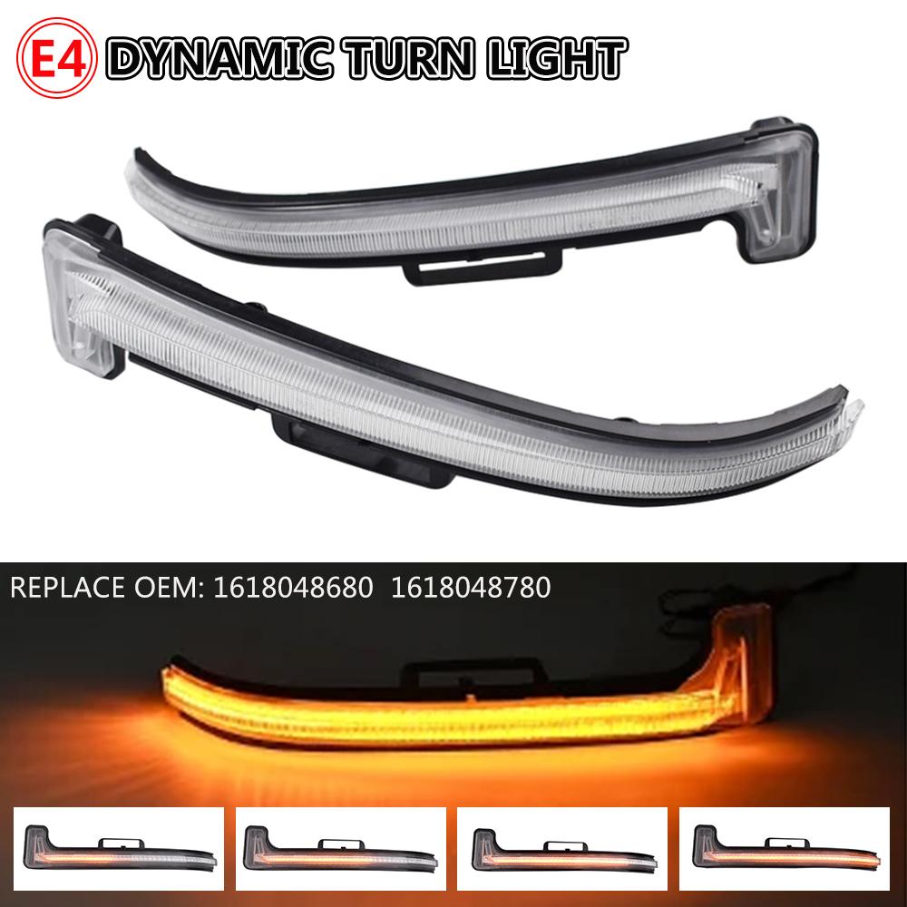 2pcs For Peugeot 3008 5008 2017- Dynamic Turn Signal Light For Citroen C5 Aircross LED Side Mirror Indicator Blinker Lamp
