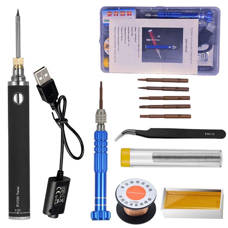Portable USB Rechargeable Wireless Soldering Iron and Outdoor Repair Tool Set