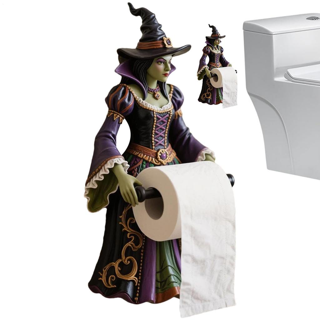 Держатель для салфеток «Ведьма», Стойка для туалетной бумаги, Настенное хранение, Резная смола, Для душа, Автодома, Дома, Ванной комнаты.