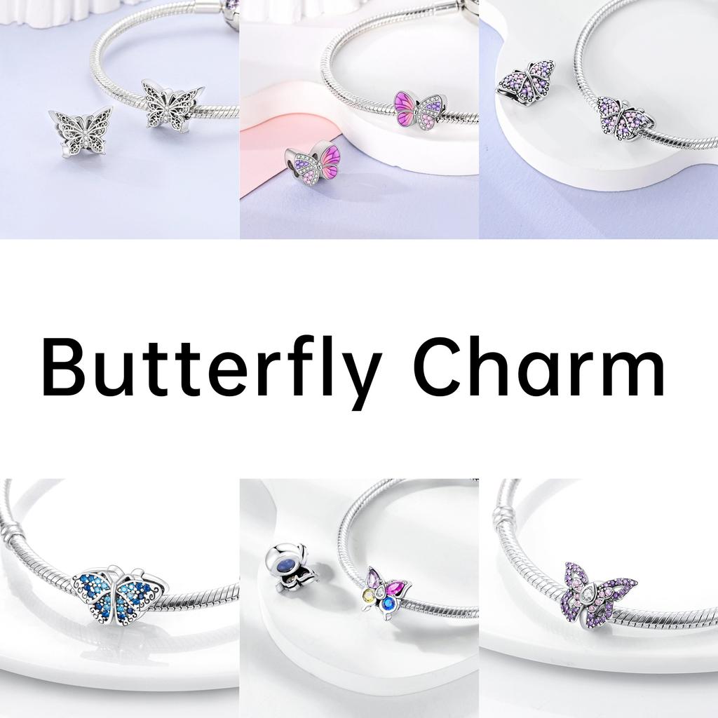 Dragonfly Charm 925 Silver Original Bee Safety Chain Sparkle Zircon Clip Charms Fit Bracelet DIY Jewelry For Women Wedding Gift