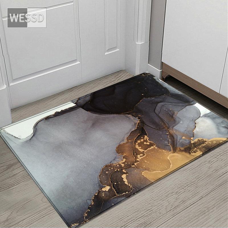 Коврик с абстрактным принтом чернил для кухни, напольный коврик для прачечной, впитывающий нескользящий мягкий моющийся коврик для ванной, длинные