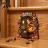 Осенняя сказочная елочная игрушка, деревянная дверь эльфа, декор на Хэллоуин, 2D мышь, миниатюрная, настенная, водостойкая, осенние украшения для дома, подвесные, деревенский стиль