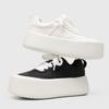 Height-Increasing Black And White Board Shoes Versatile Muffin Shoes Big Head Biscuit Shoes Thick Sole Simple Men'S Breathable Little White Shoes