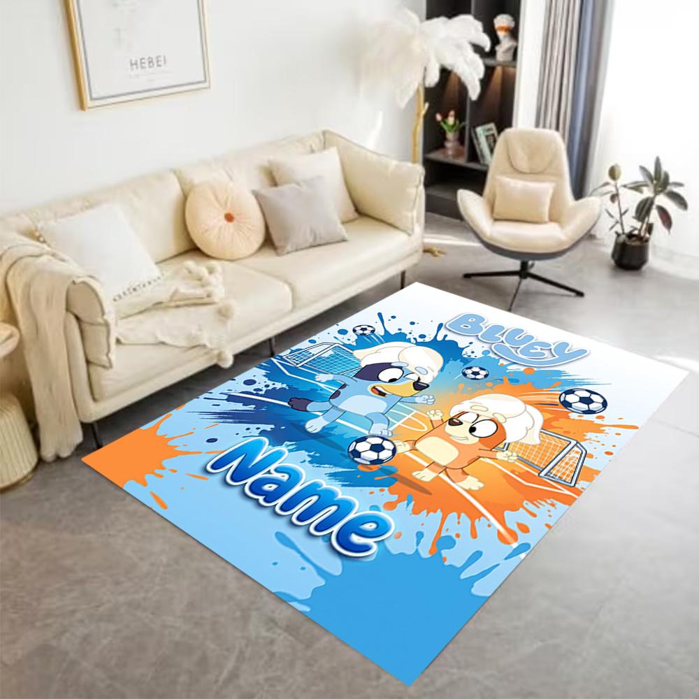 Christmas Penguins Celebration Customizable Name Floor Rug Office Rug Design for Living Rooms Dining Room Outdoor Kitchen Anti-slip Rug