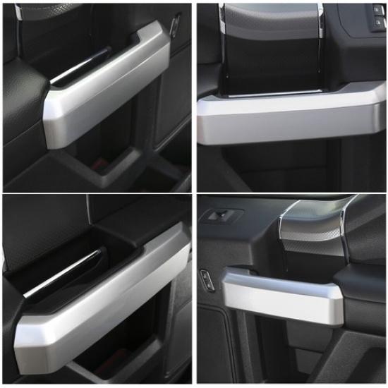 4x Interior Door Handle Decoration Cover Trim For Ford F150 2015-2017 Silver