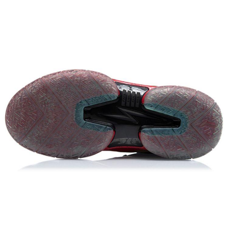 Li Ning Wade Way Salute Basketball Shoes Comfortable Anti-Slip Shock Absorbing Durable Mid-Top Kids Sneaker Red Black YKBQ034-7