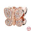 Butterfly Charm Bead Fit Bracelet 925 Sterling Silver DIY Women's Jewelry