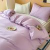 Ins Korean Purple Striped Bed Sheet Sets Bedding Sets  Four Piece Set Student Quilt Set Girl Heart Dormitory Three Piece