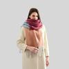 Winter Circle Yarn Gradual Change Color Matching Scarf Striped Tassel with Soft Windproof Scarf Women's Scarf