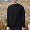 Осень-зима мужской свитер с полувысоким воротником, трикотаж из модала, толстый эластичный, с длинными рукавами, облегающий, теплый, однотонный, трикотаж для повседневной носки, деловой