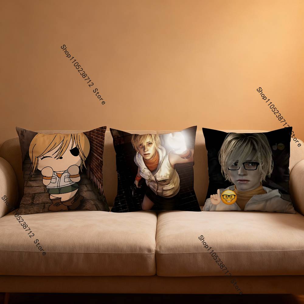 S-Silent Hill 3 Heather Mason Pillow Covers Cartoon Sofa Decorative Home Double-Sided Printing Short Plush Cute Cushion Cover