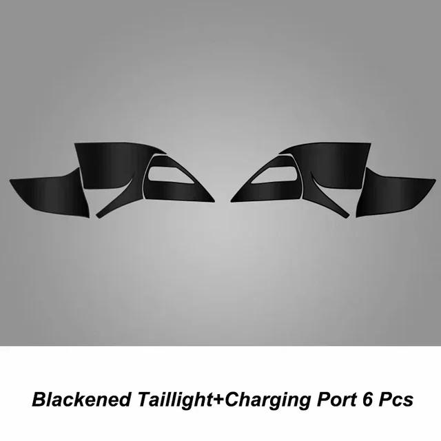 For Tesla Model 3 Y Taillight Foglight Charging Port Car Styling TPU Film Blackened Tint Film Full Set Headlight NH4