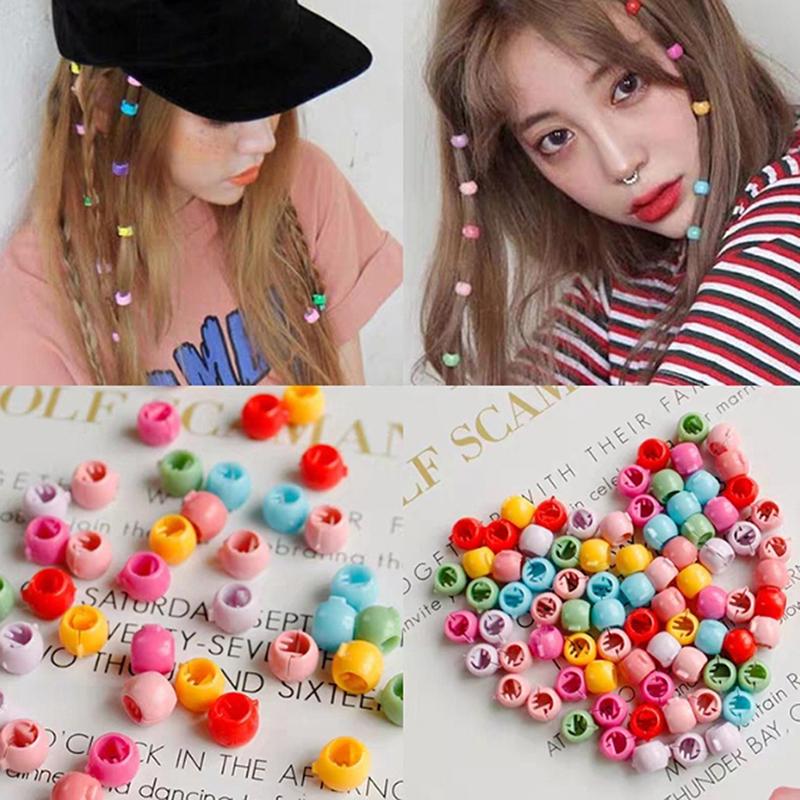 100 шт. Мини-зажимы для волос для женщин, девочек, милые конфетные цвета, бусины, головные уборы
