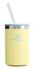 STANLEY Everyday Can Cooler with Vacuum Insulated Fits 350ml Stainless Keeps Coffee Hot or Dishwasher Warranty Japanese Cup, 0.29L, Pomelo, Straw,