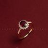 Vintage Rose Majesty 18K Gold Plated Sterling Silver Ruby Ring for Women