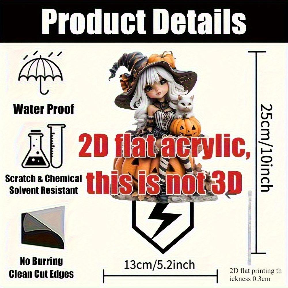 Плоская 2D акриловая уличная декорация ведьмы и кошки, для сада, газона, горшечных растений и ландшафтного искусства, тема Хэллоуина, подходит для 11 праздников