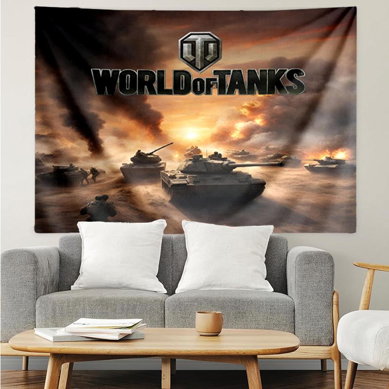 1PC World Of Tanks Epic Battles Tapestry, Unique Design Tapestry, Suitable for Bedroom,Livingroom, Playroom,Heartwarming Holiday Gifts