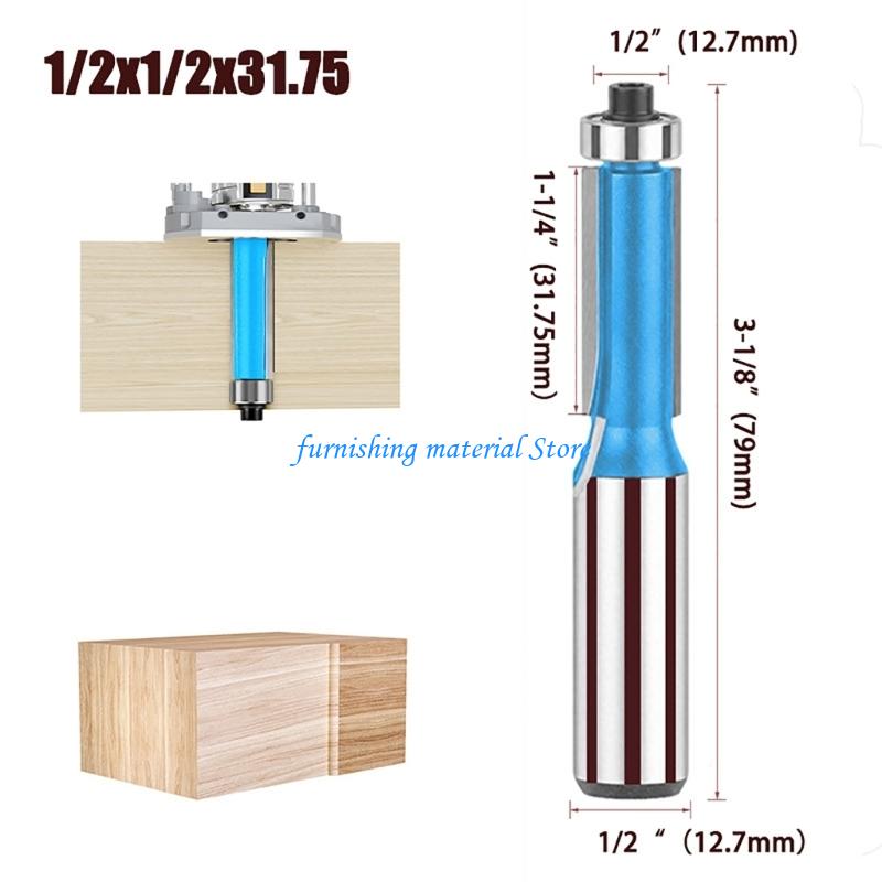 Y5GD 1/2'' 1/4'' Хвостовик Подшипник Направляющий Прямая Фреза Фреза Т-образная для Копирования по Шаблону Деревообработка Обрезка