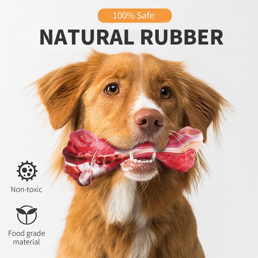 Игрушки для собак для агрессивных любителей жевать, неразрушимые игрушки для жевания со вкусом говядины для больших/средних/маленьких собак, жесткая игрушка для собак, косточки для собак из резины