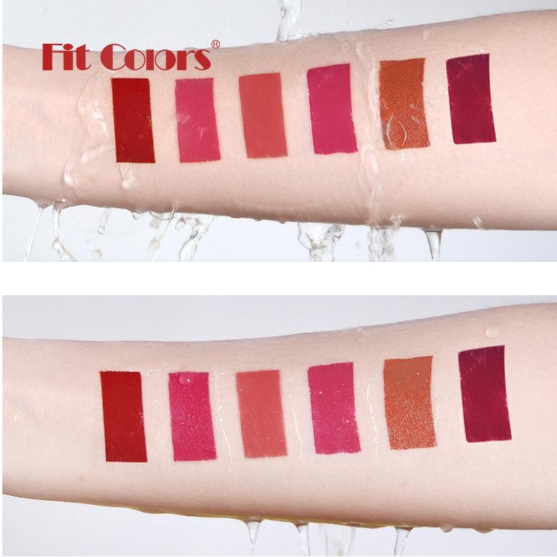 Fit Colors Новый датчик дробления Цвет глазури для губ, цвет, не прилипающая чашка, матовая жидкая помада