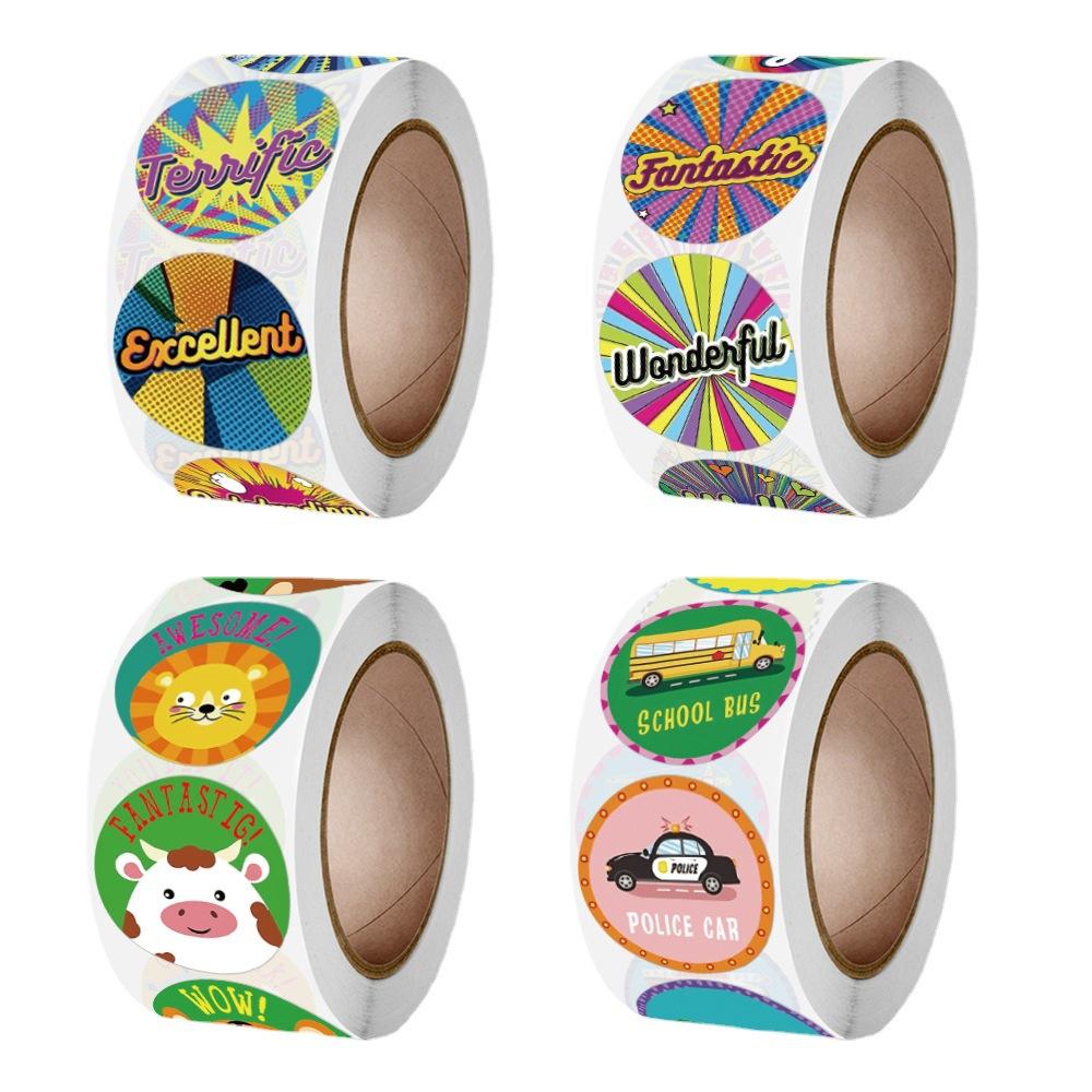 Около 500 шт. милые мультяшные животные наклейки для детей, поощряющие уплотнительные этикетки, школьные принадлежности для учителей, детские наклейки-награды, этикетки