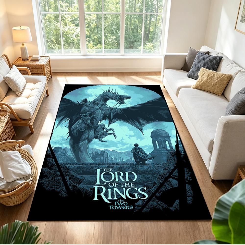 Lord Rings Area Rug Perfect for Bedrooms Game Room Playrooms Outdoor Anti-slip Rug Anime Office Decor Luxury Gift for Birthday, Christmas, Wedding