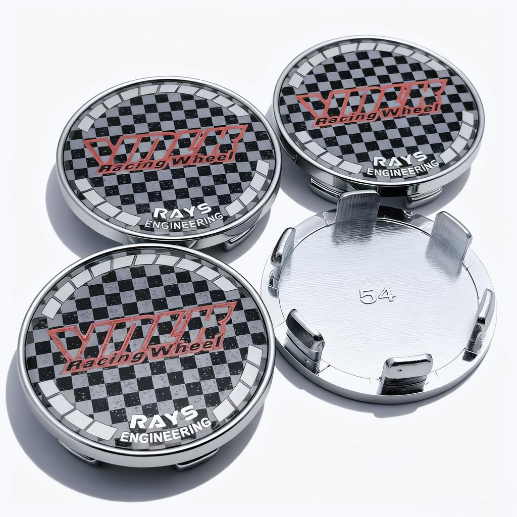 4pcs VOLK Racing Logo Emblem Car Wheel Center Caps OD 54MM 49MM Wheels Hub Dust Cap RAYS Badge Rim Hubcaps Cover Car Accessories