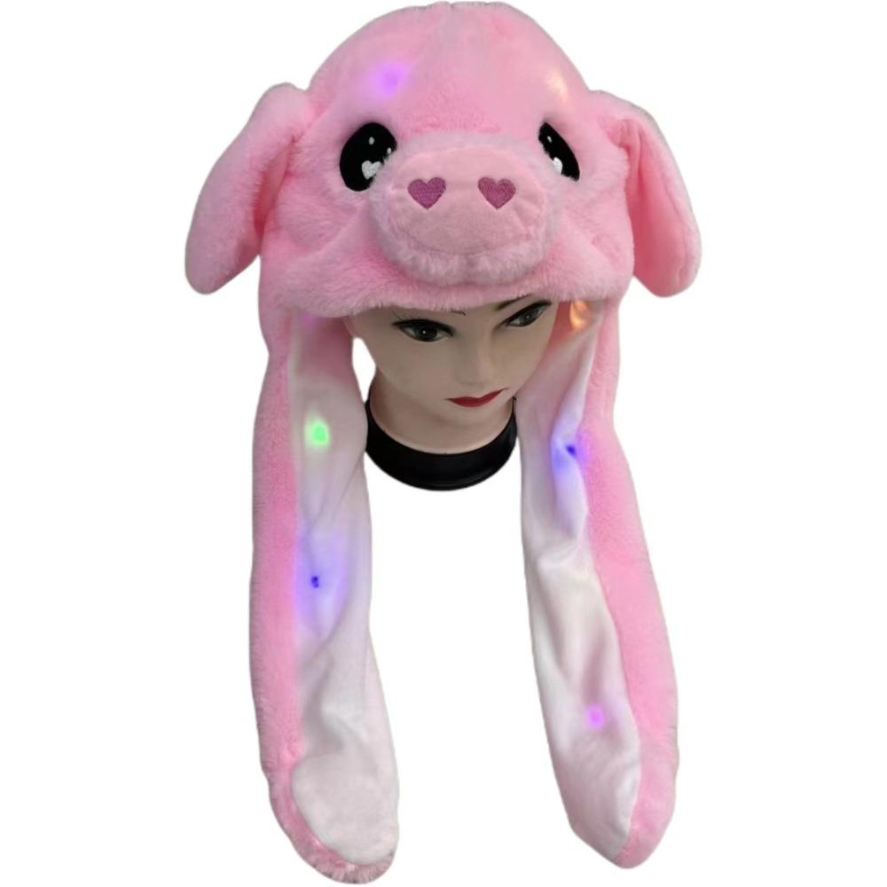 Светящаяся шапка с подвижными ушами в виде капибары, плюшевая шапка в виде панды, игрушки, прыгающая шапка в виде капибары, подарки на день рождения