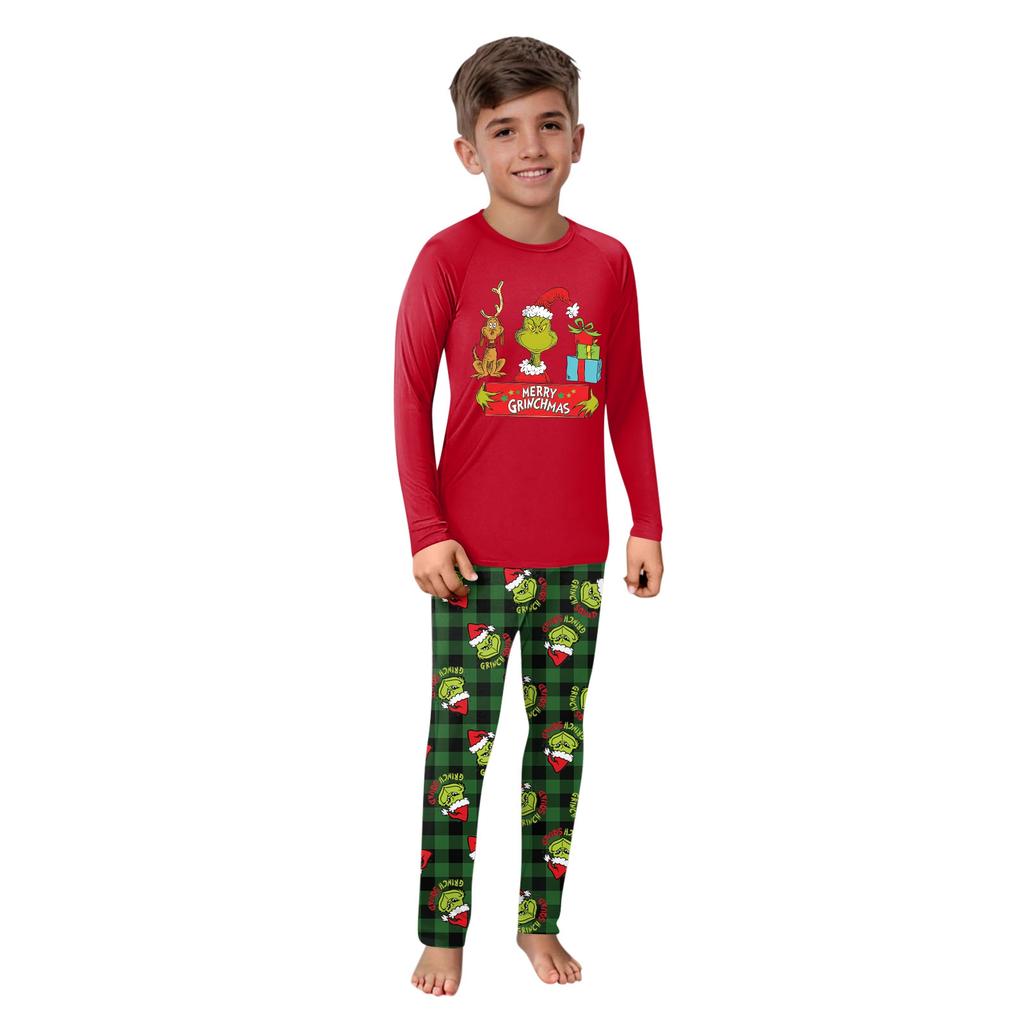 Christmas Prints Family Matching Long Sleeve Tops+Pants Set Family Matching Sets